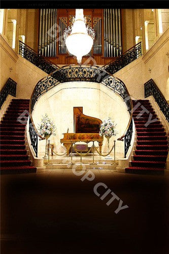 Piano Stair Computer Printed Backdrop - Backdrop City