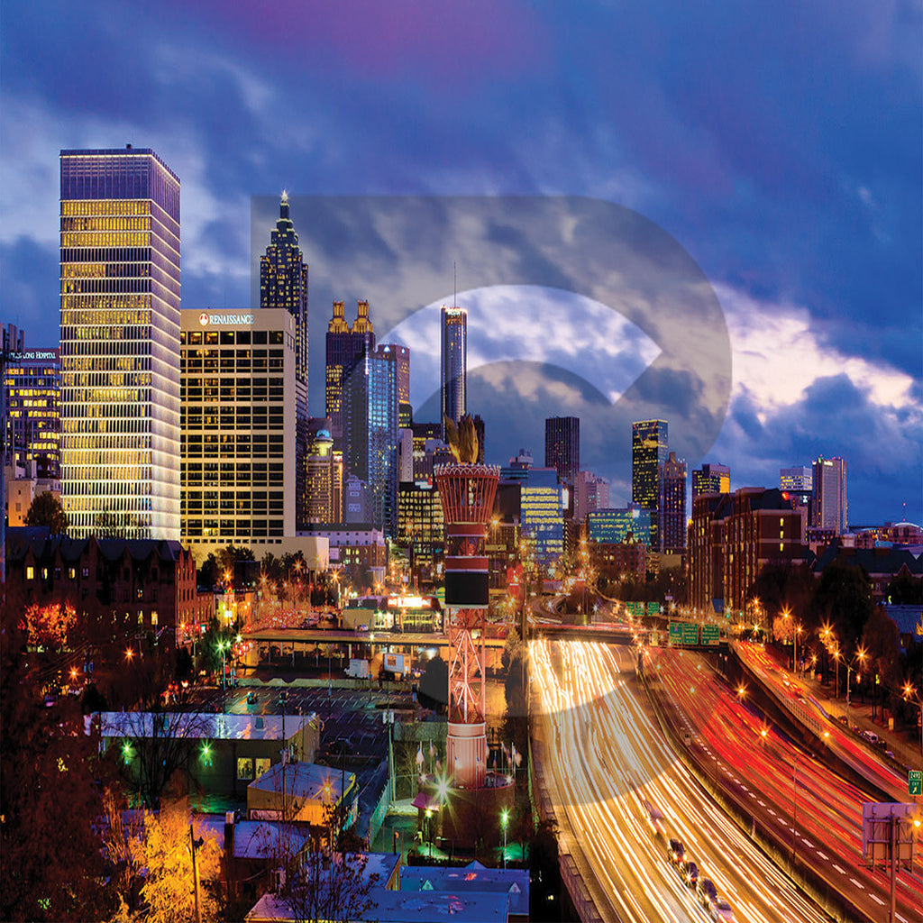 Atlanta Skyline Computer Printed Backdrop - Backdrop City